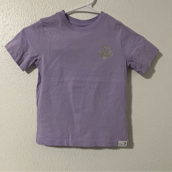 Gap X Disney Girls Size 5 Years Purple Iridescent , Short Sleeve Tee  Mickey - Picture 2 of 8